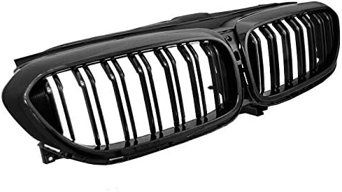 Front Grill Compatible with BMW 5 Series G30 G31 2017 2018 2019 2020 RS-182 Front Central Sport GrillReplacement Kidney Grille Grill Glossy Black Sport Look