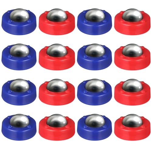 Abaodam 16 Pieces Mini Shuffleboard Pucks Set Tabletop Rolling Beads Replacement for Standard Shuffleboard Games Lightweight Durable Plastic Steel