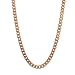 Stainless Steel Curb Cuban Link Necklace Rose Gold Color 5mm 24 Inch