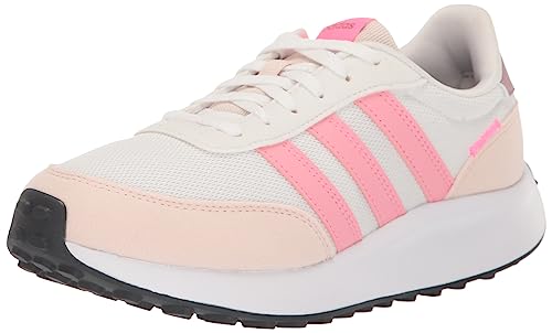 adidas Tênis unissex infantil Run anos 70, Branco/Rosa Bliss/Rosa lúcido, 17