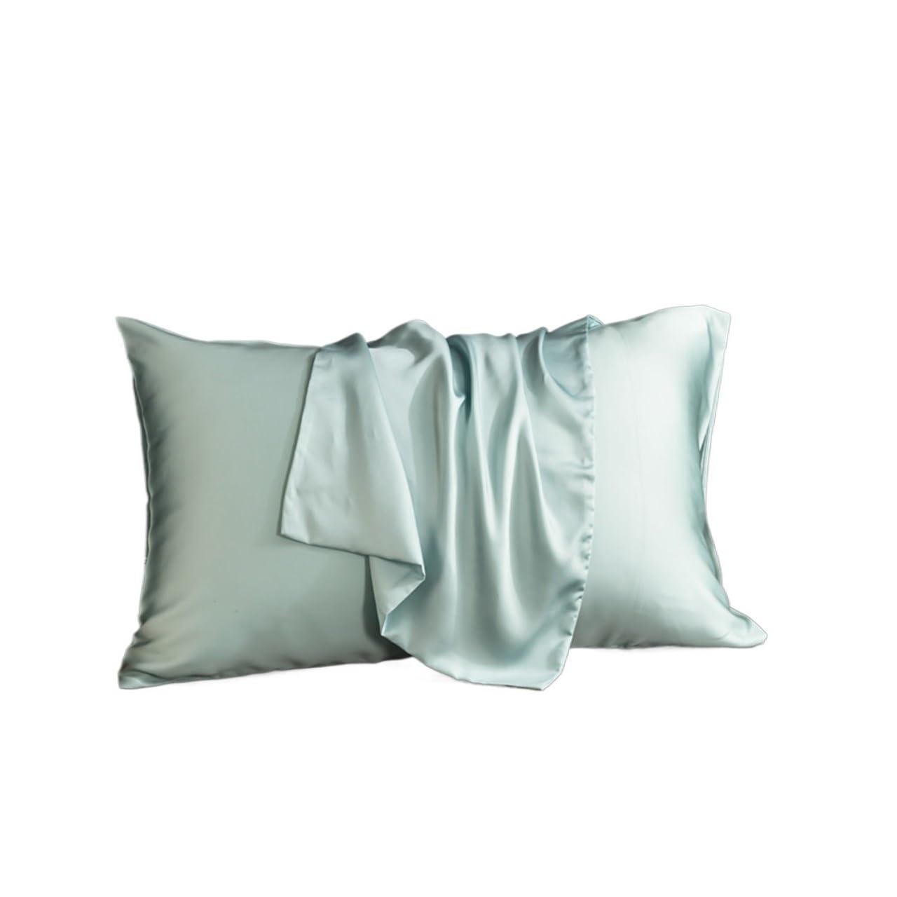 Silk Pillowcase Silk Pillowcase Pillowcase Cover Solid Color Envelope Cover Pillow 70x70 Sleeping Pillow Cover(Sky blue,51x76cm 2pcs)