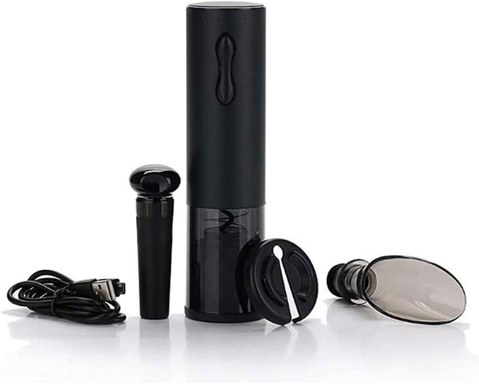 Electric Wine Opener,Rechargeable Automatic Corkscrew Cordless Wine Bottle Opener Set with Foil Cutter,Vacuum Stopper and Wine Aerator Pourer,Anniversary Birthday Gift Idea Kit Cordless
