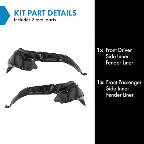 Image of TRQ Front Inner Fender Liner Set Compatible with 2001-2004 Toyota Sequoia 2004-2006 Tundra TO1248127 TO1249127