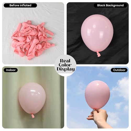 Image of Togvu Patel Pink Balloons, 50Pack 5 Inch Small Mini Baby Pink Latex Party Balloons for Birthday Bridal Baby Shower Gender Reveal Easter Party Decorations Supplies