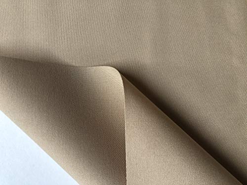 DRALON Tissu d'extérieur beige uni en acrylique téflon imperméable pour coussin, tonnelle, plage, 320 cm de large (vendu au mètre)