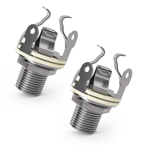 Heams 2 Pack Upgraded Multi-Contact 1/4 inch Mono Guitar Output Jack, Design for More Stable Contact...
