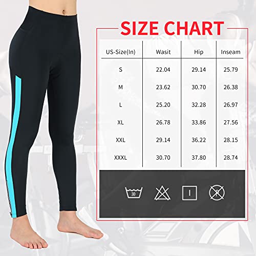 Beroy H2412235BLULE-L Cycling Pants Women With Padded High Waisted Leggings Bike Long Compression Tights thumb #5