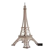 Matashi Gunmetal Grey Eiffel Tower Ornament with Genuine Crystals – Luxury Parisian Home Décor, Desk Figurine, Collectible Gift for Christmas, Valentine’s Day, Mother’s Day