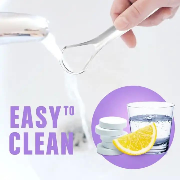 Miniatura 5 de Raspador de lengua para adultos (paquete de 2), reduce el mal aliento (fundas de viaje incluidas), limpiadores de lengua de acero inoxidable,