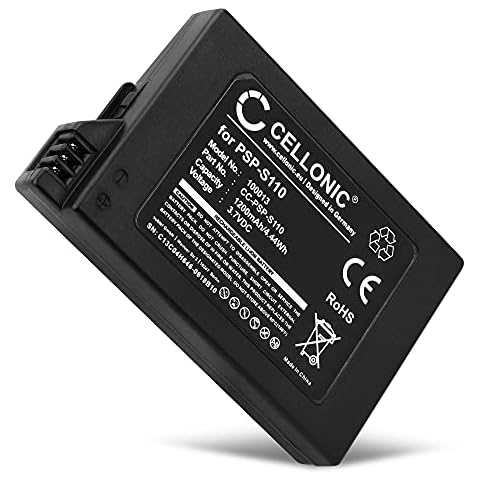 CELLONIC® PSP-S110 Battery Replacement for Sony PSP Brite (3000/3001 / 3004) / PSP Slim & Lite (2000/2004) Handheld Console Gaming Controller Repair - 1200mAh 3.6V - 3.7V Lithium Ion Cover
