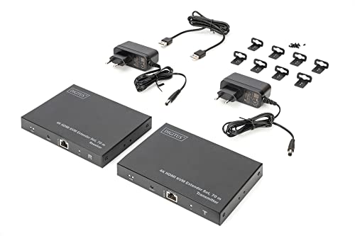 Digitus DS-55513 Estensore Kvm Hdmi - Uhd 4K 60 Hz - 70 M Tramite Cavo Lan - Set: Trasmettitore E Ricevitore - Loop-Out, Audio - Hdmi 2.0 E Hdcp 2.2 / 1.4 - 6