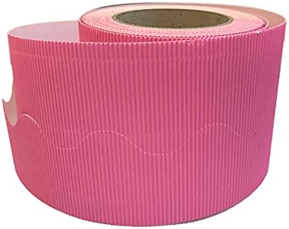 3 Ace Crafts Size 57mm x 15m (Black) Corrugated Display Borders Roll for School Classroom Decorations, Bulletin Boards and Crown Making Crafts, Scalloped Edge Border Rolls Fade Resistant