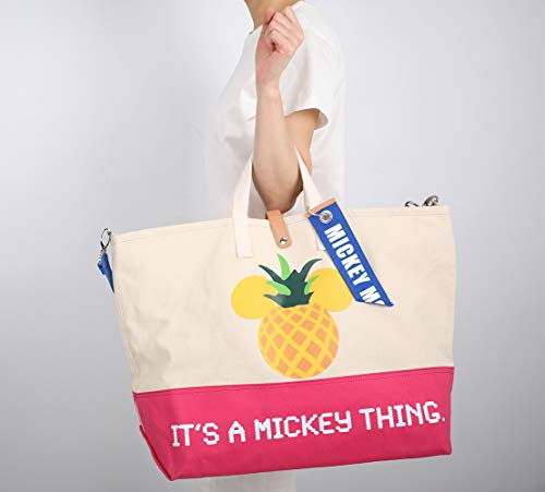 Lyla Raine Compatible with Cotton Canvas Bag Disney Mickey Mouse Women Oversized Travel Tote Bag (Pink) - Image 3