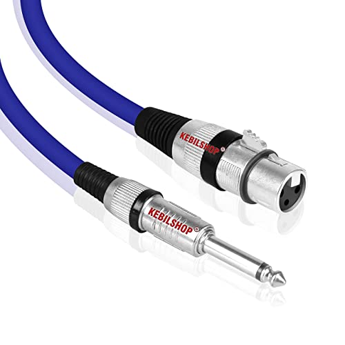 Image of Microphone Cable 3 Pin XLR Female to 1 /4 inch TS 6.35 mm Male 5 Meter /16 Feet, TRS to XLR Female Cable For Dynamic Microphone,Amplifier. (BLUE)