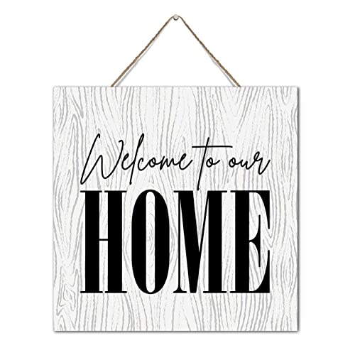 Letreros de madera personalizados Welcome to Our Home Country de 12x12 pulgadas 3