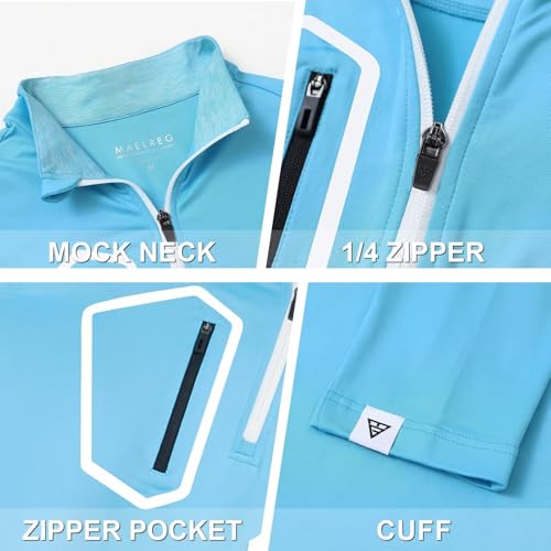 M MAELREG Quarter Zip Pullover Men Moisture Wicking Fleece lined Dry Fit Mock Neck Golf 1/4 Zip Pullover Mens Sweatshirt4