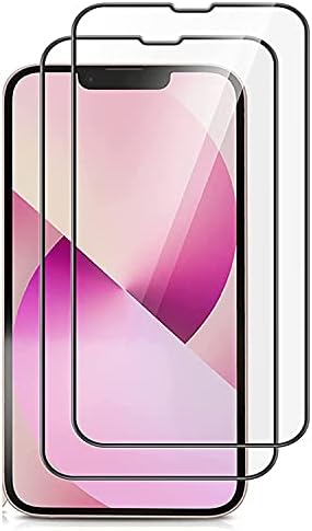 EKAM Pack of 2, Screen protector Compatible for iPhone 13 & iPhone 13 Pro, Full Coverage Tempered Glass Film For iPhone 13/13 Pro [6.1 Inch] - Black
