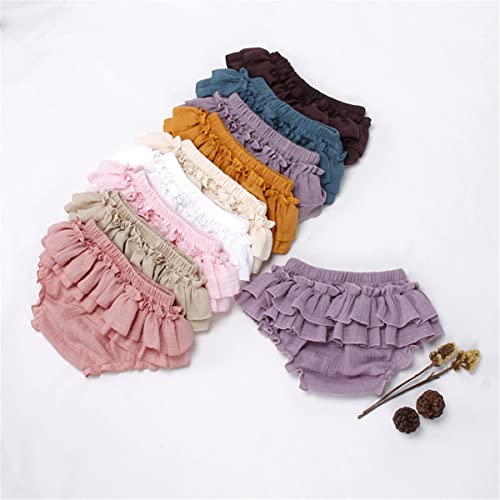 Image of 3 Pack of Little Baby Girls Boys Cotton Linen Blend Cute Bloomer Shorts