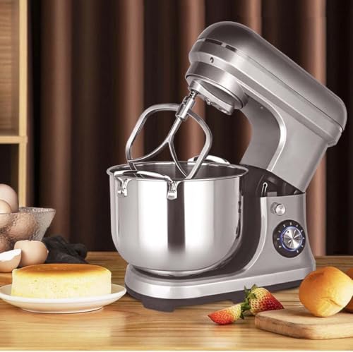 Commercial Grade Stainless Steel Stand Mixer - Multifunctional Dough Hook Blender for Bakery, Electric Food Mixer for Bread and Cake Preparation