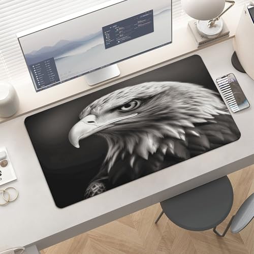 Eagle Black and White Desk Pad Large Office Desk Mat miniatura 6