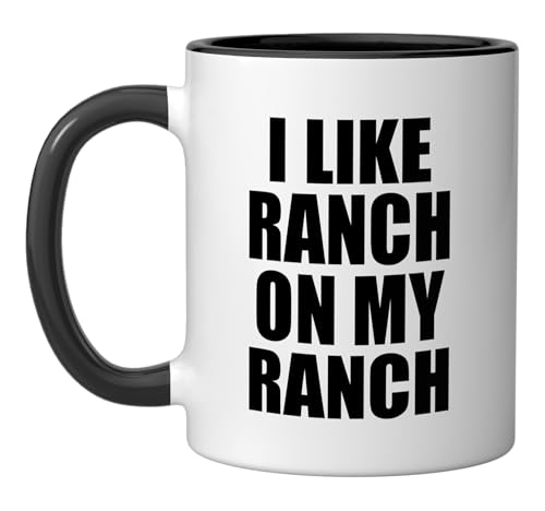 Taza de cerámica Funny Ranch Lover 11 oz negro/blanco miniatura 1