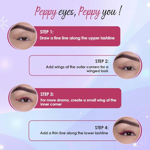 Image of Glam21 Peppy Vibes Eyeliner |Matte Finish Stays up to 10 Hours | Smudge-Proof & Water-Proof | Long Lasting Eyeliner | Precision application | Pack of 2, 0.4gm Each (Flamingo & Midnight)