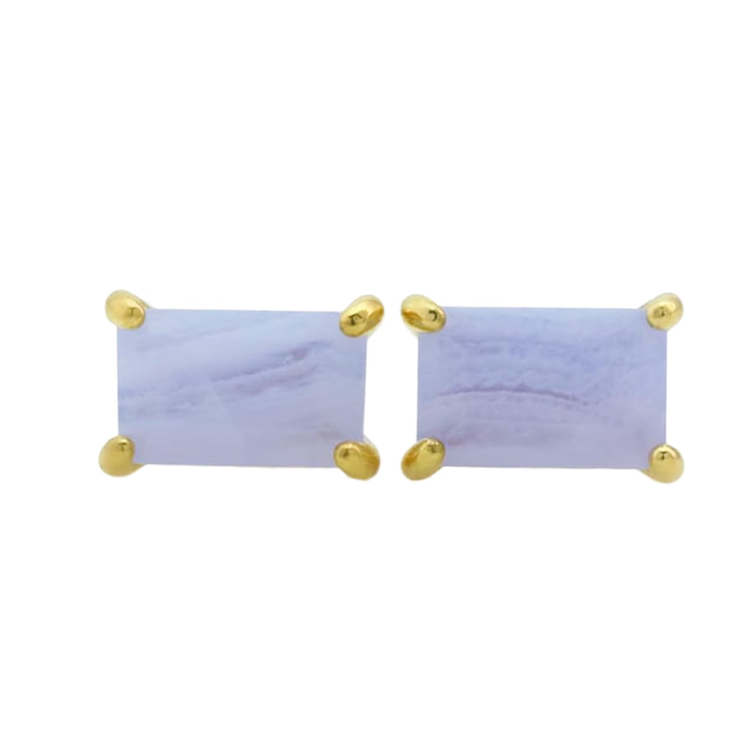 Boucles d'oreilles agate dentelle bleue rectangulaires, le cadeau idéal pour femme