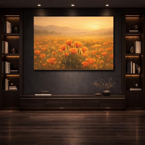 Impression sur toile pavots orange d'une netteté exceptionnelle sur châssis de 3 cm - 4