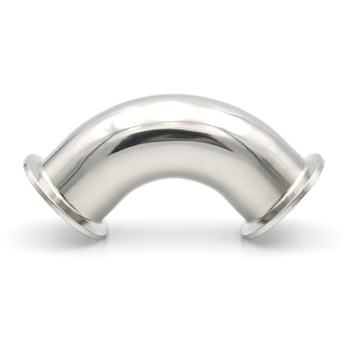 WUUKEPSG 3/4"1"2"4" Od19/25/38/51/102 Ferrule 50.5Mm,90° Degree Clamp Elbow Pipe Fitting Connect Stainless Steel Ss304 Homebrew/1Pc/63.0Mm * Ferrule 77.5
