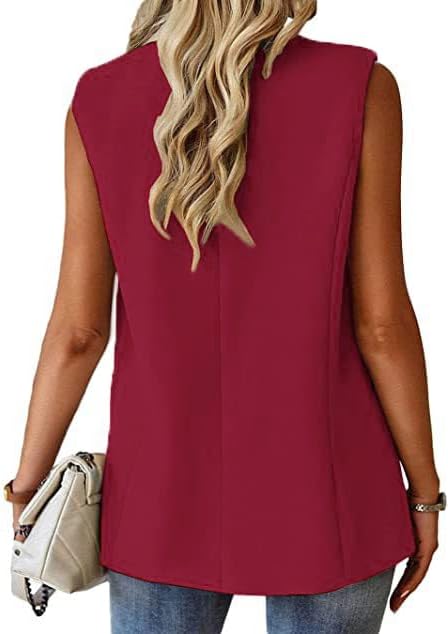 utcoco Women's Casual Business Blazer Vest Sleeveless Open Front Blazer Waistcoat with Pockets - Image 4