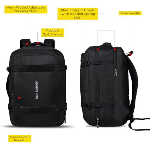 Image of DEIN KLEIDER Apex Weekender Traveller 40 Litres Anti Theft 15.6 Inch Smart Tech Laptop Backpack with 100% Waterproof fabric USB Charging Port and Anti Theft Pocket for Men Women Boys Girls