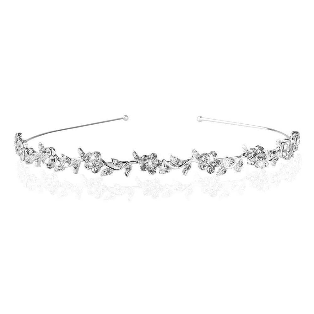 Diamentowa Tiara Moda Dziewczęca Kryształowe Kwiaty Ślubne Tiara Ślubna i Eleganckie Liście Projekt Tiara Akcesoria Do Włosów