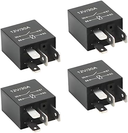 4 Pack 4 Pin 12V 30A Automotive Relay, Multi-Purpose Switch