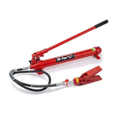 Image of 6-20 Ton Porta Power Hydraulic Jack Kit, Heavy Duty Hydraulic Ram & Pump Set, Auto Body Frame Repair Tool with Extension Tubes for Car, Truck & Garage (20T)
