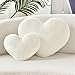 Petrella Throw Pillows Heart Pillow Cute Fuzzy Pillows for Bed Livingroom Home Decor Cushion Decorative Aesthetic Preppy Pillows White,Small 13