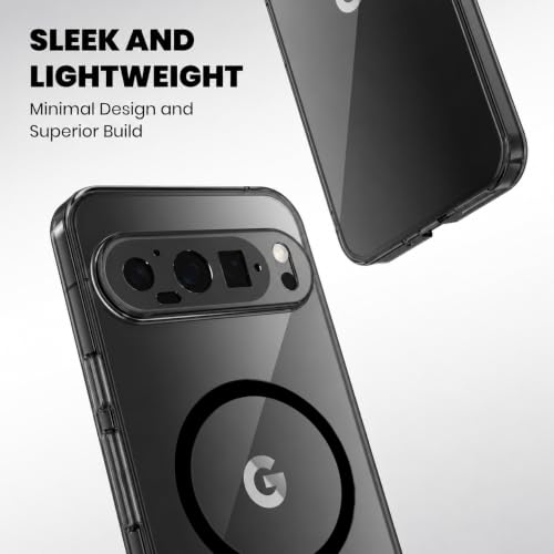 Image of Elzzi Anti Scratch Semi Translucent Cover for Google Pixel 10 Pro XL Case, Premium PC + TPU Magnetic Phone Cases Drop Proof, Compatible with Magsafe Slim Never Yellowing Shockproof