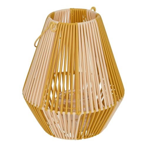 Atmosphera - Farol de Piscina con asa 23x23x27,5cm Amarillo y Beige - Modelo a