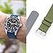 Fluoro Rubber Band Hook And Loop Canvas Texture Straps For Tudor Watches, Durable Single Pass One-Piece Replacement Watch Band Strap For Men & Women (Grey, 22mm)