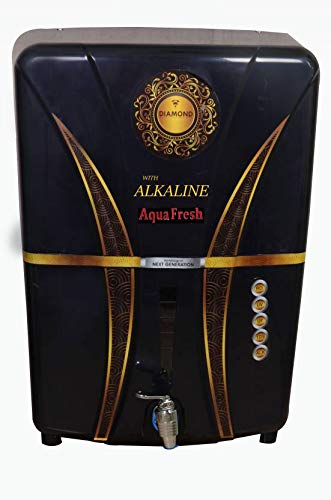 Water Solution Aqua Fresh Alkaline Diamond 15 L RO, UV, UF, TDS Water Purifier (Black)
