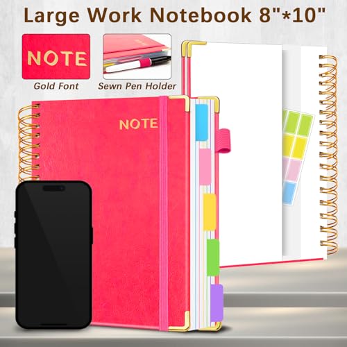 Carnet à 5 sujets avec intercalaires, journal de notes de travail à couverture rigide B5