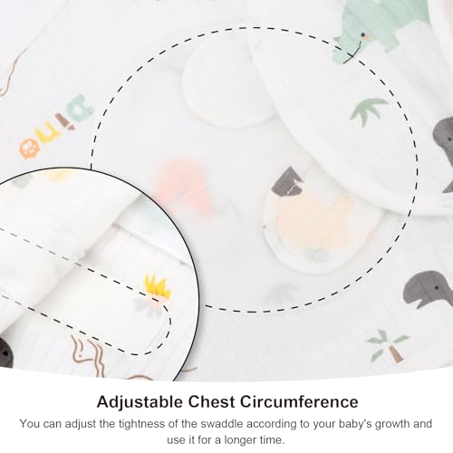 Image of DRESHOW BQUBO 3 Pack Newborn Baby Swaddle Blanket with Hats Infant Adjustable Velcro Swaddling Wraps with Bear Ears Cap for 6-12 Lbs Newborns & 0-3 Months Girls Boys