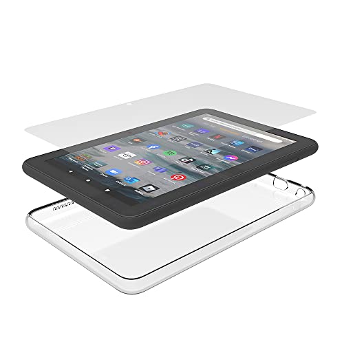 Brandneue transparente Schutzhülle und Displayschutz aus Glas, „Made for Amazon“, für das Fire 7-Tablet (2022)