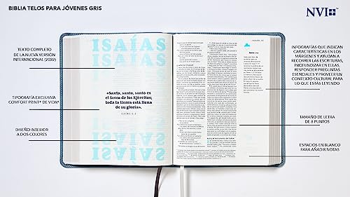 Nvi, La Biblia Telos Para Jóvenes, Texto Revisado 2022, Leathersoft, Gris, Comfort Print: Una Guía P