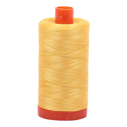 Image of Aurifil A1050-1135 Solid 50wt 1422yds Pale Yellow Mako Cotton Thread