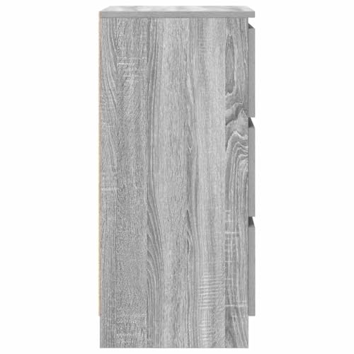 Cómoda con 3 cajones gris Sonoma de diseño estrecho para organizar estancias pequeñas 8