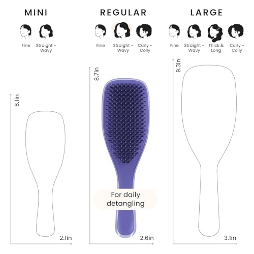 Image of Lyrovo Ultimate Hair Brush Comb for Women for Wet & Dry Hair Eliminates Knots & Reduces Breakage for All Hair Types (Lilac Purple)