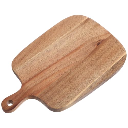 ibasenice Tabla de Cortar de Madera de Acacia Diseño de Mango, Fácil de Limpiar, Adecuado para Servir Aperitivos en Fiestas y Eventos al Aire Libre