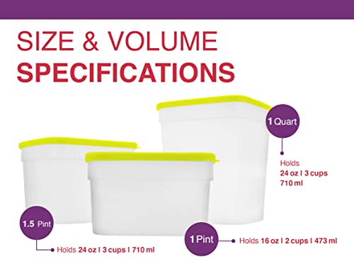Arrow Home Products 1 Pint Freezer Containers For Food Storage, 10 Pack With Lids - Usa Made Reusable Plastic Food Storage Containers With Lids - Prep, Store And Freeze - Bpa Free, Dishwasher Safe #TOP6