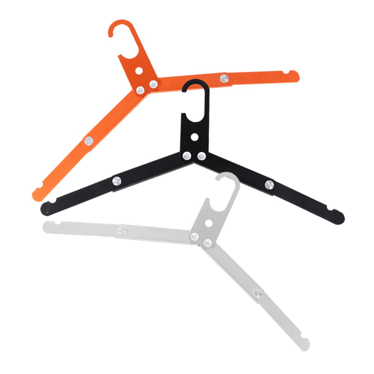SOLUSTRE 3pcs Foldable Hangers Space Saving Hangers Portable Stainless Steel for Travel Collapsible Clothing Rack