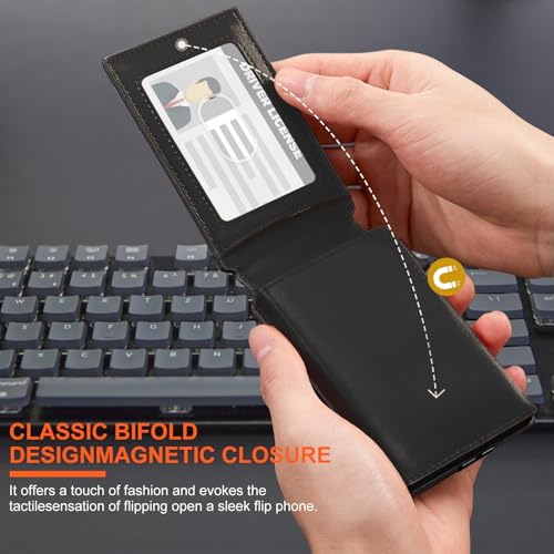 Minimalist Wallet for Men, Slim Compact Wallet with Money Clip & ID Window, RFID Blocking Smart Pop Up Card Wallet, Metal Aluminum Credit Card Holder Bifold Wallet2